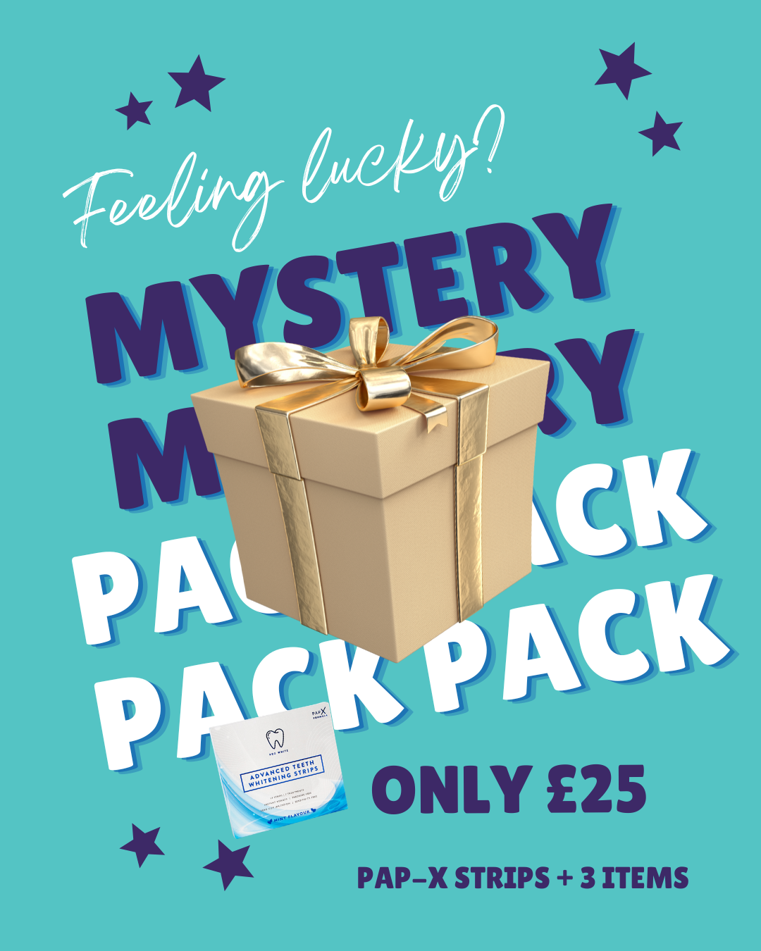 Pro White PAP-X Strips Mystery Bundle — whitening strips plus 3 surprise products value pack