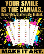 Pro White Tooth Tattoo Stickers — Gen Z bold creative