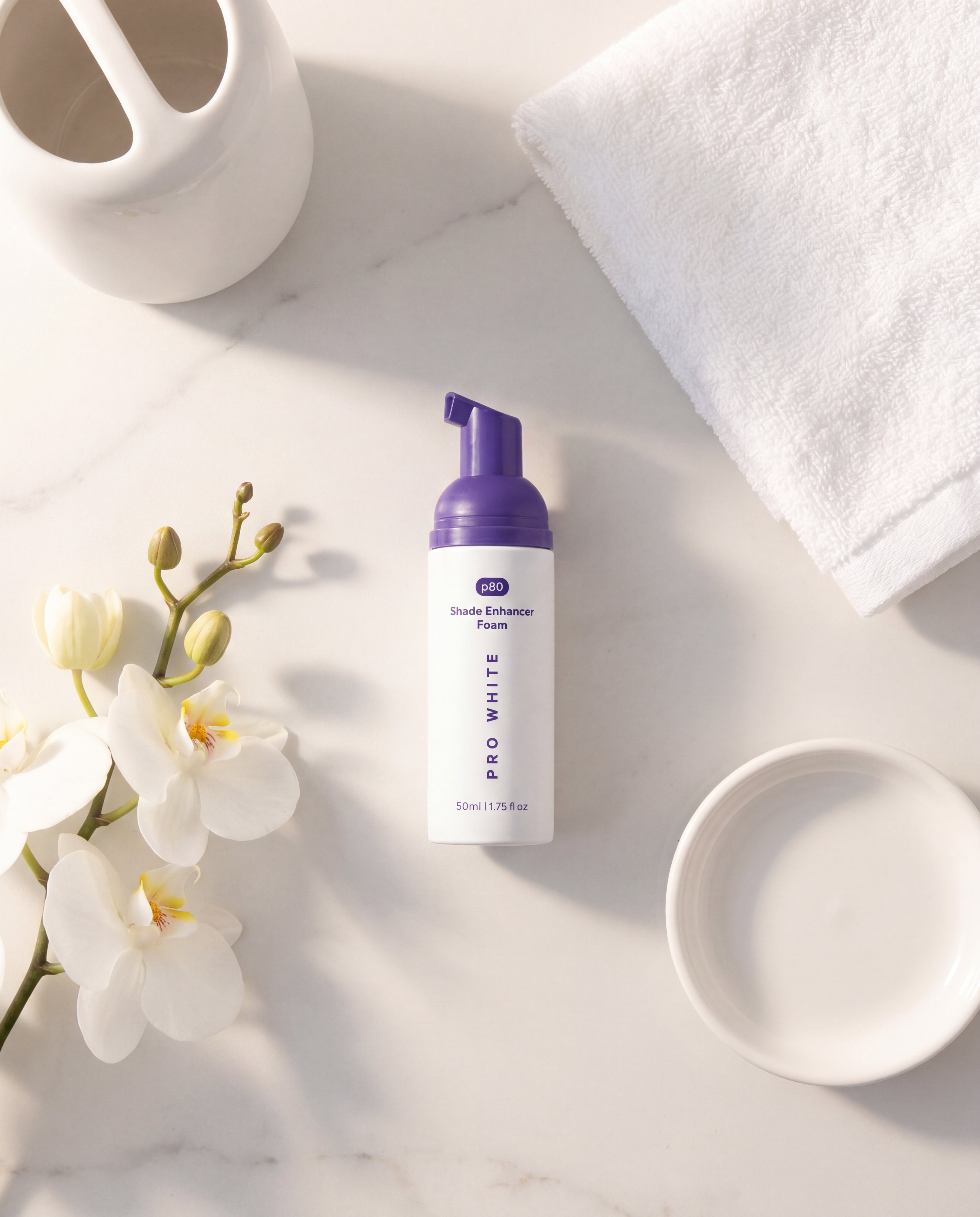 Pro White p80 Shade Enhancer Foam — advertorial infographic