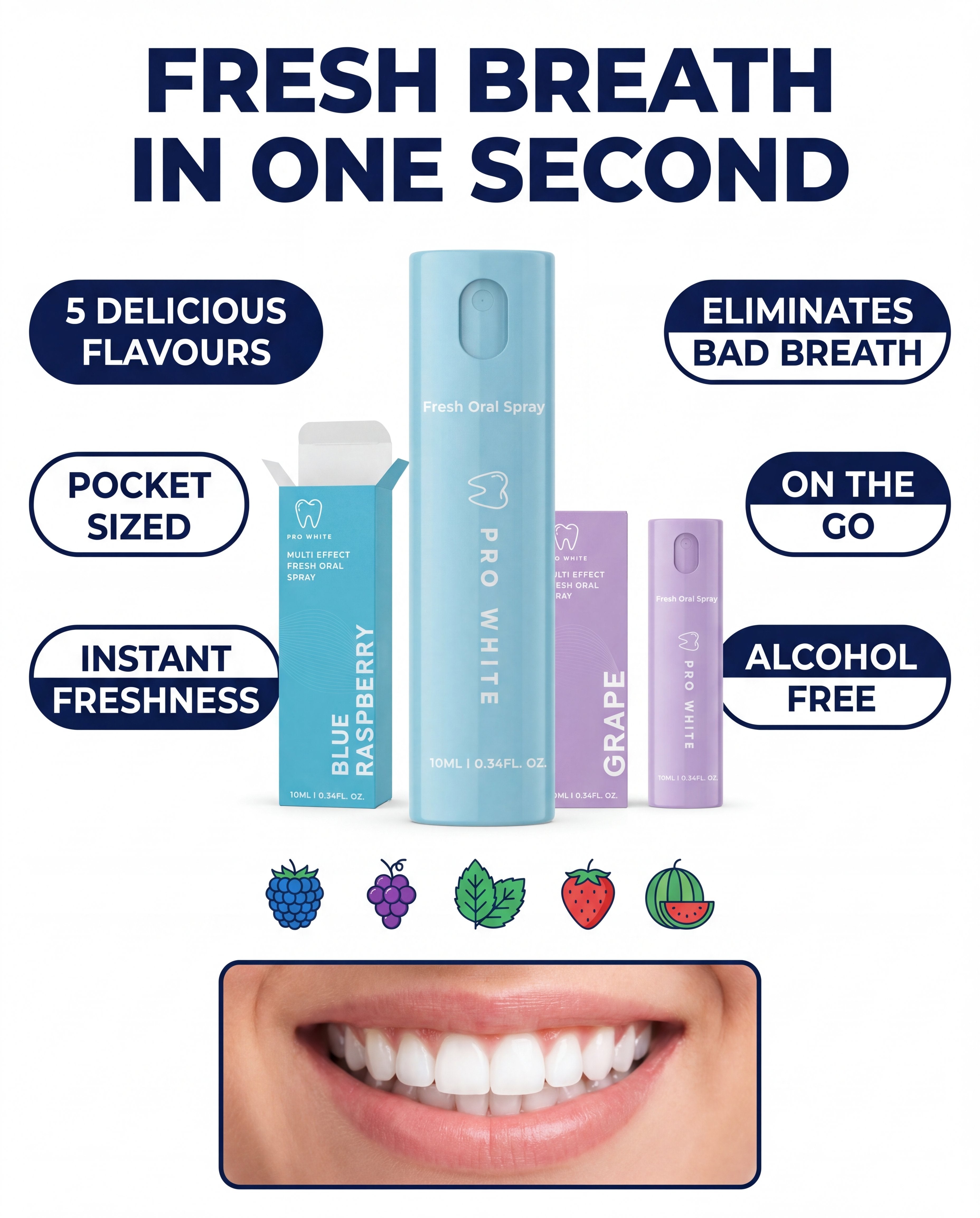 Pro White Flavoured Mouth Spray — Gen Z bold creative