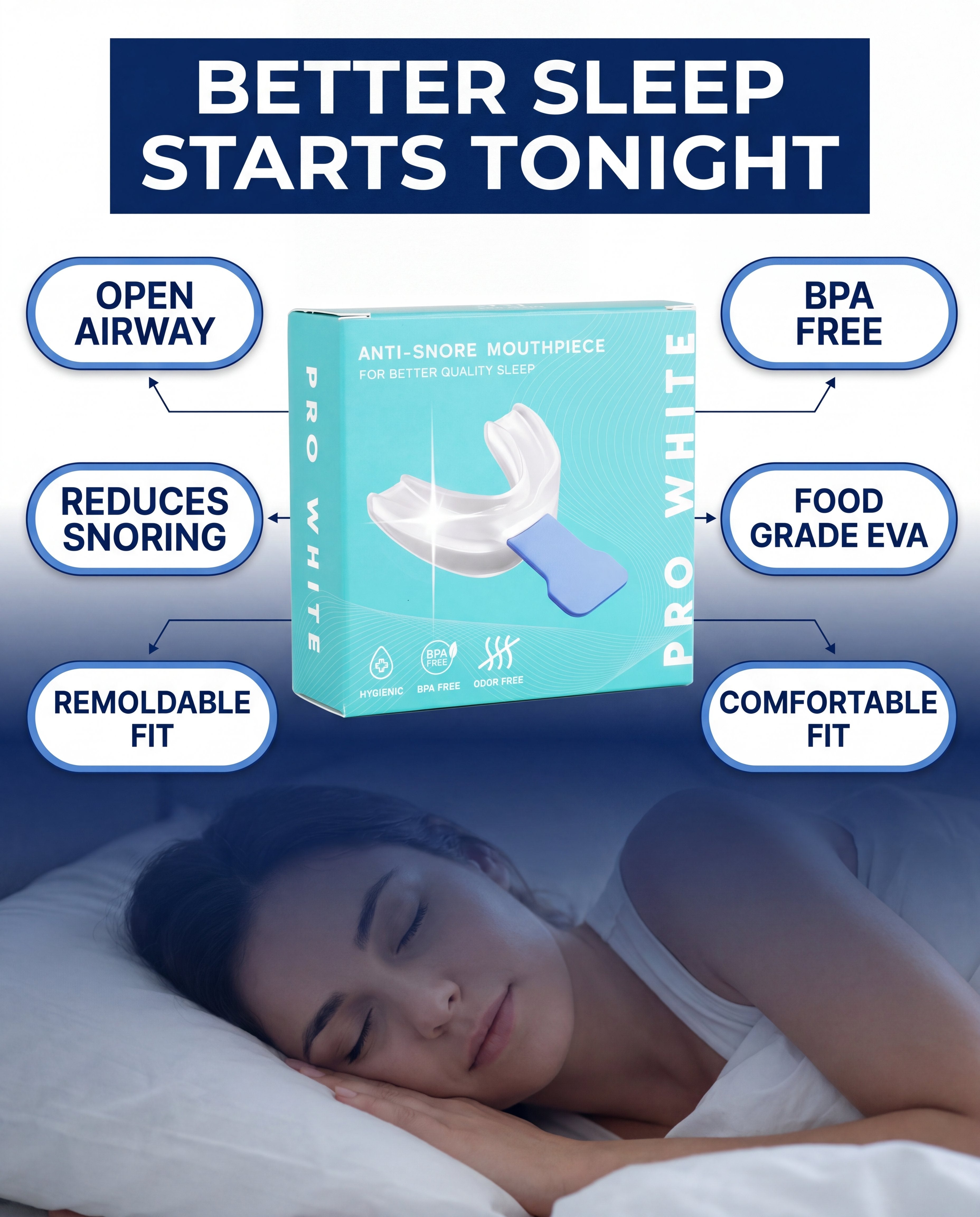 Pro White Anti Snoring Mouthpiece — hero editorial