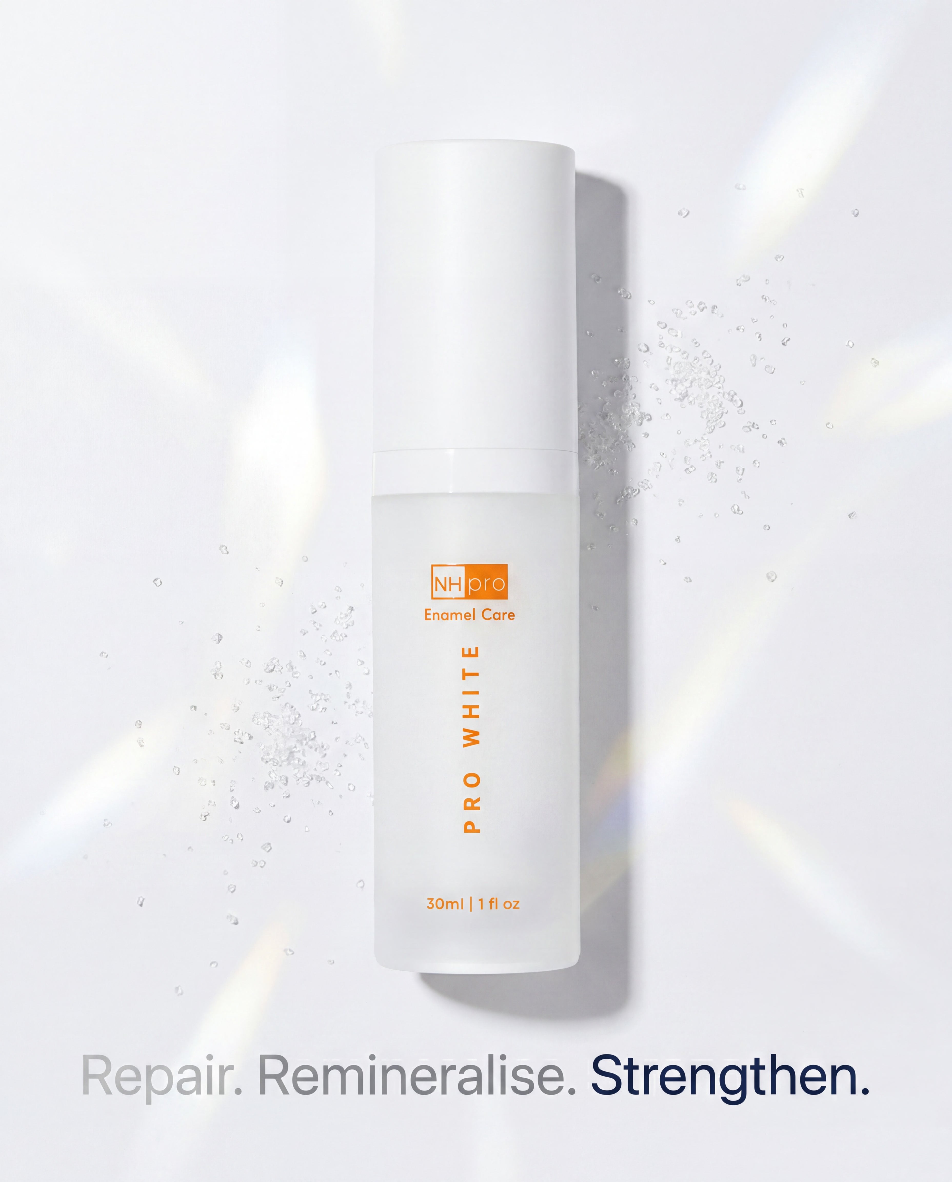 Pro White NHpro Enamel Care Serum — lifestyle flat lay