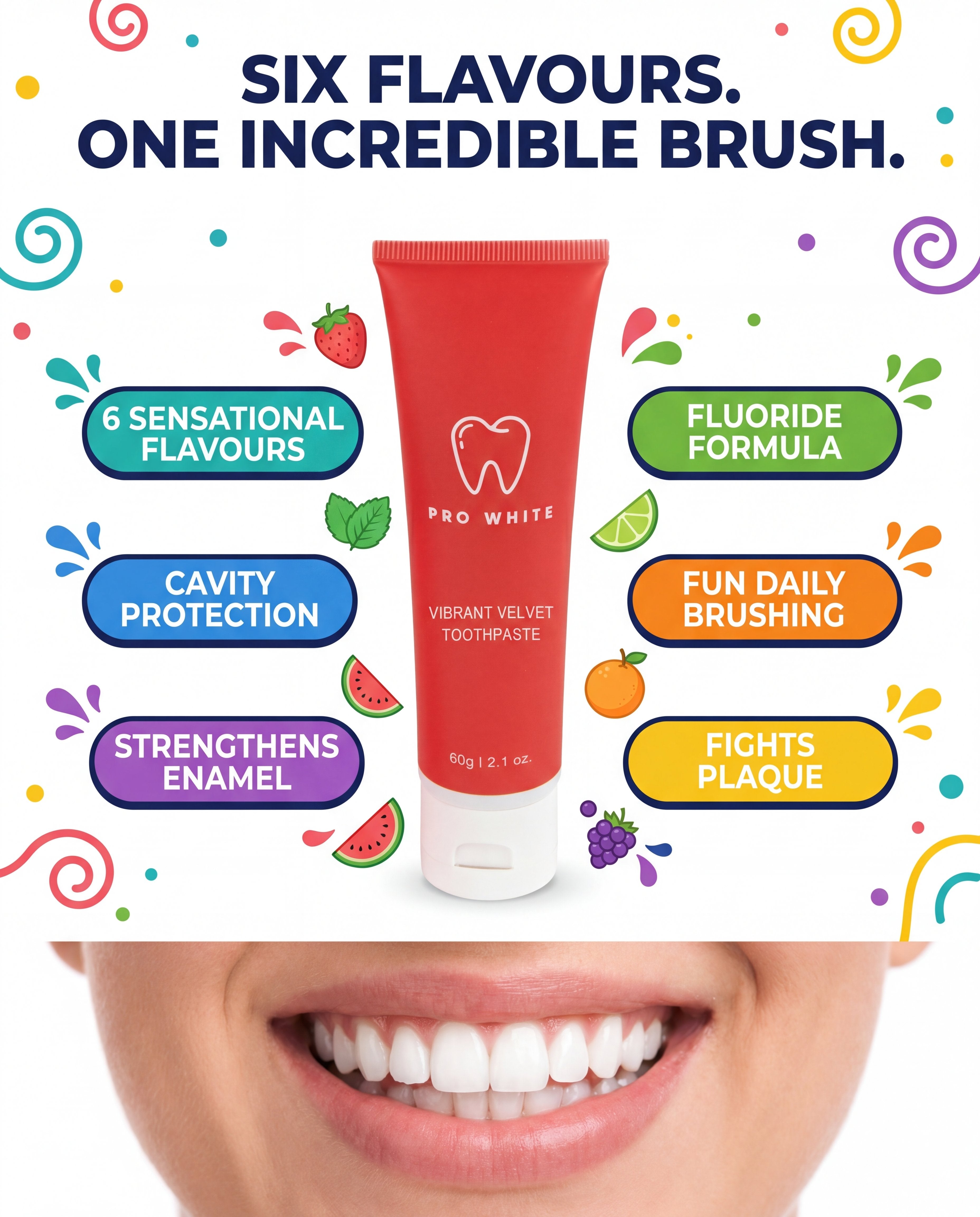 Pro White TruFlouride Flavoured Toothpaste — advertorial infographic