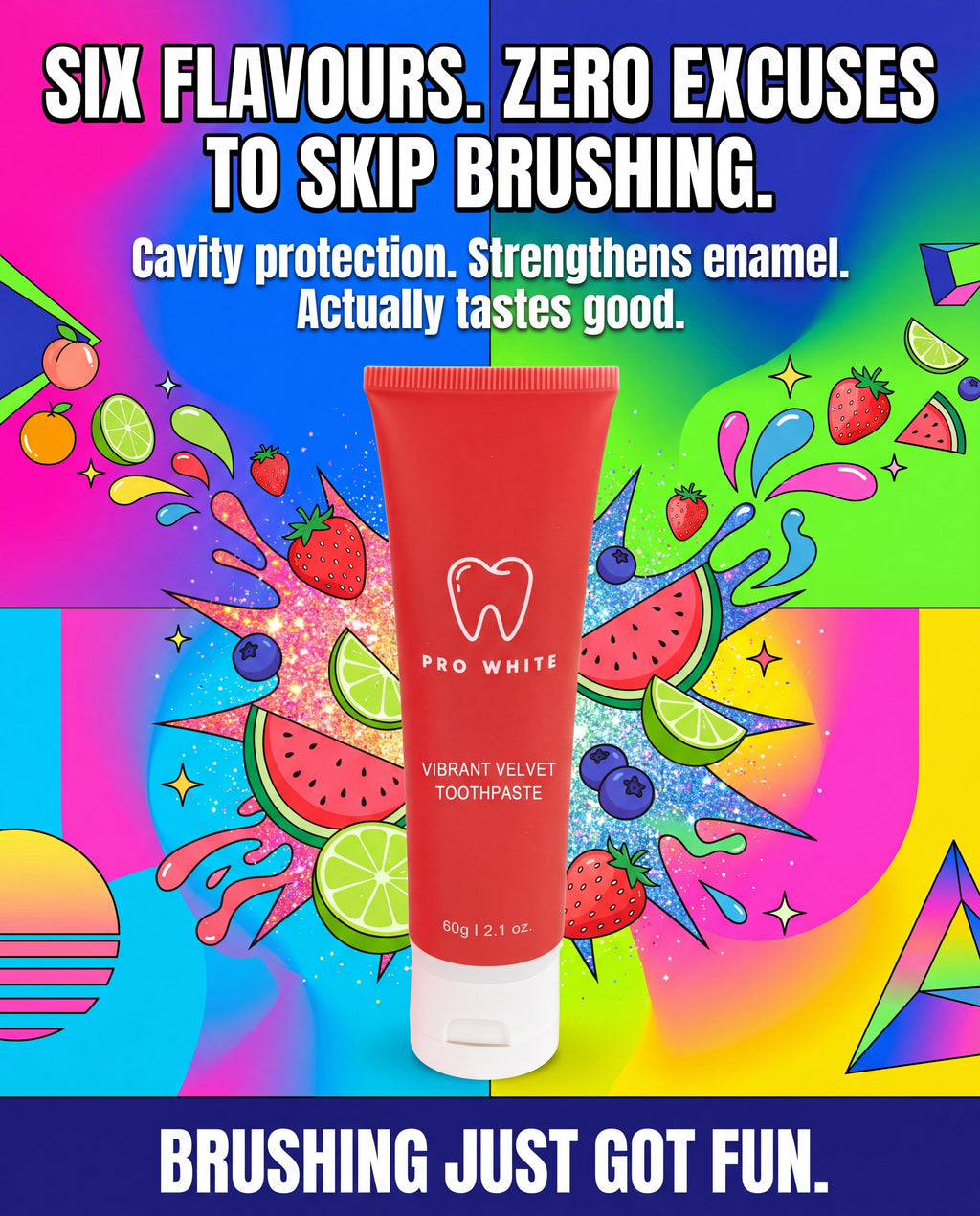 Pro White TruFlouride Flavoured Toothpaste — Gen Z bold creative