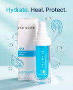 Pro White HA5 Hyaluronic Acid Serum — lifestyle flat lay