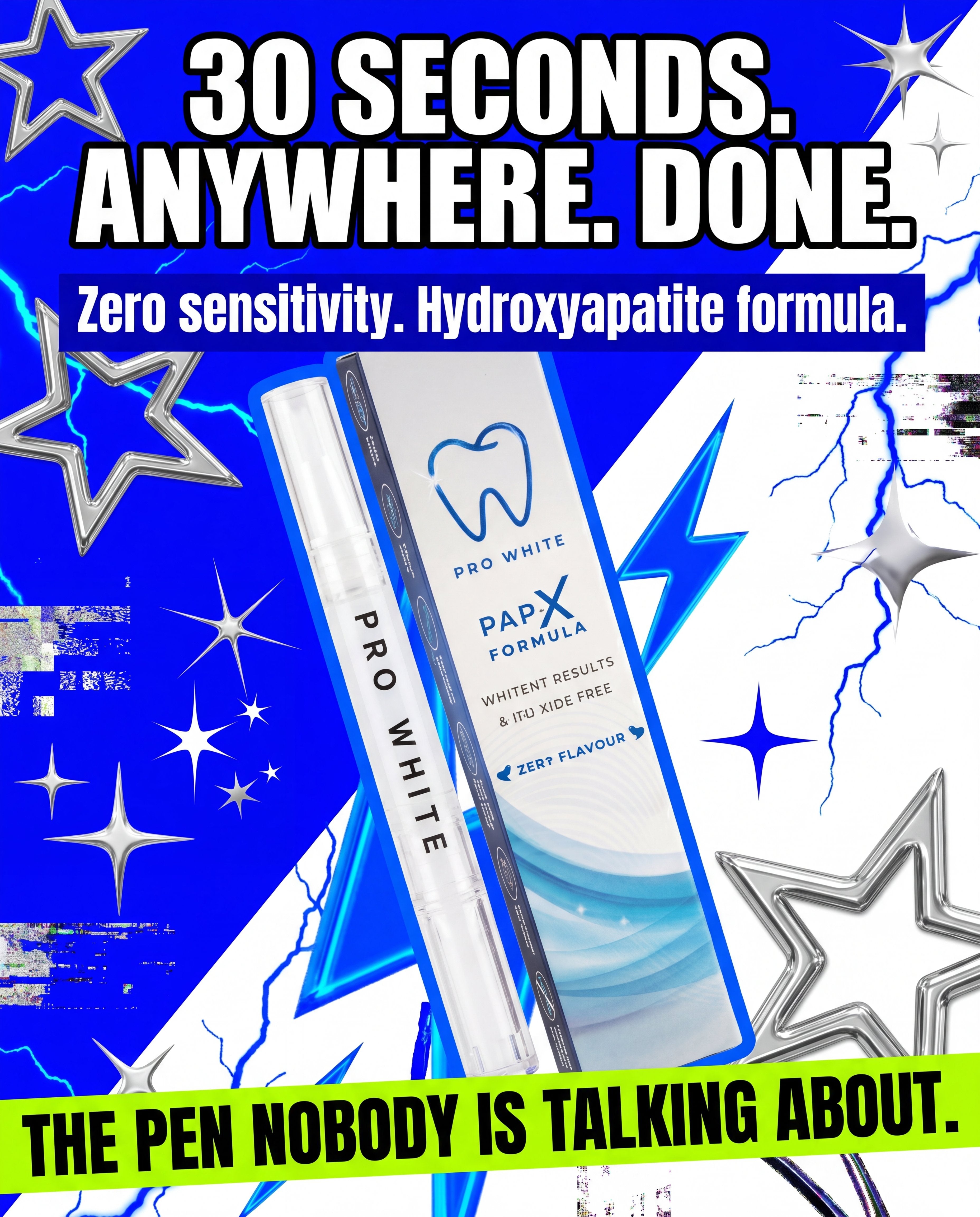 Pro White PAP-X Teeth Whitening Pen — Gen Z bold creative