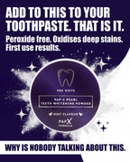 Pro White PAP-X Teeth Whitening Powder — advertorial infographic