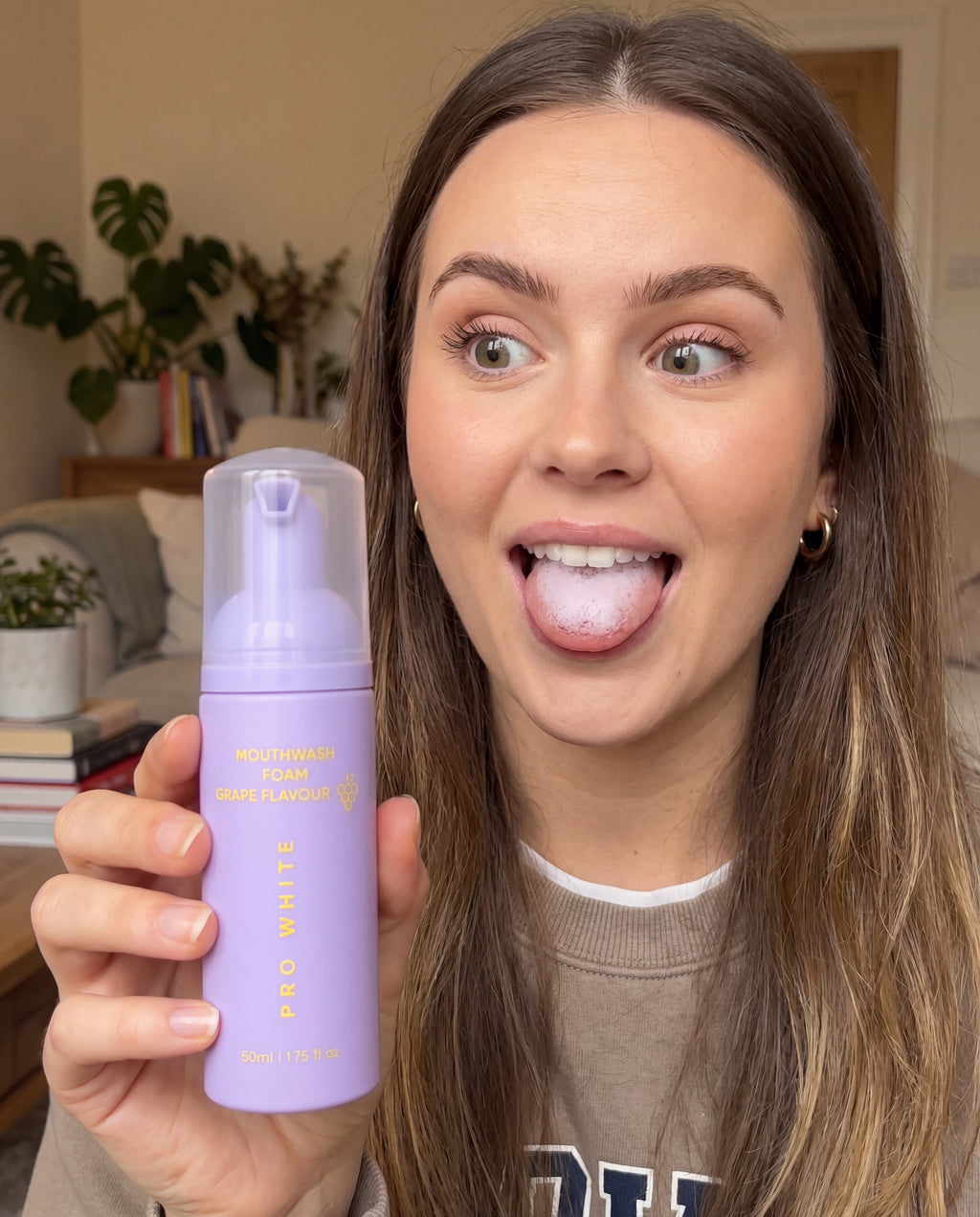 Pro White Flavoured Mouthwash Foam — before and after results