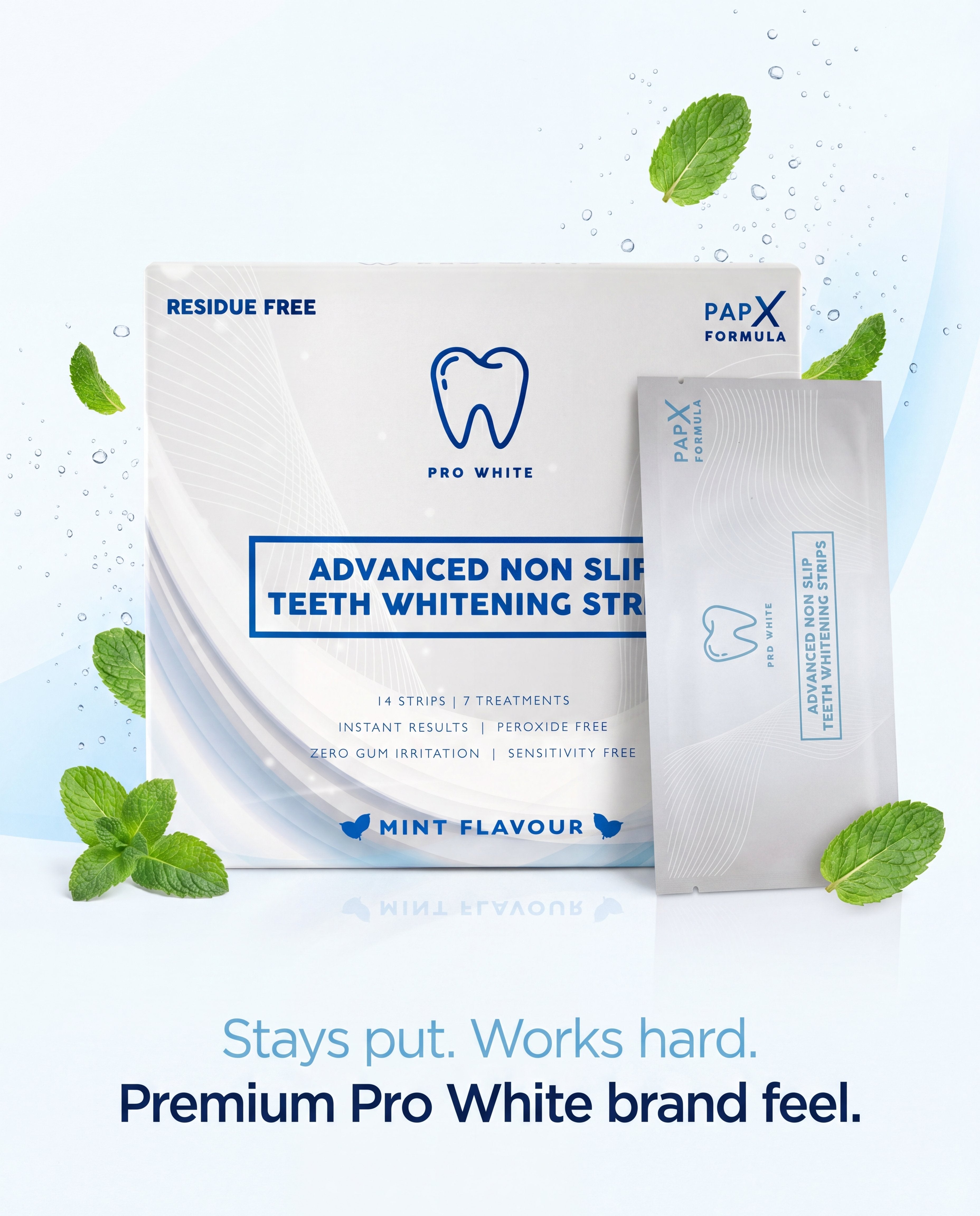 Pro White PAP-X Advanced Non-Slip Teeth Whitening Strips — before and after results
