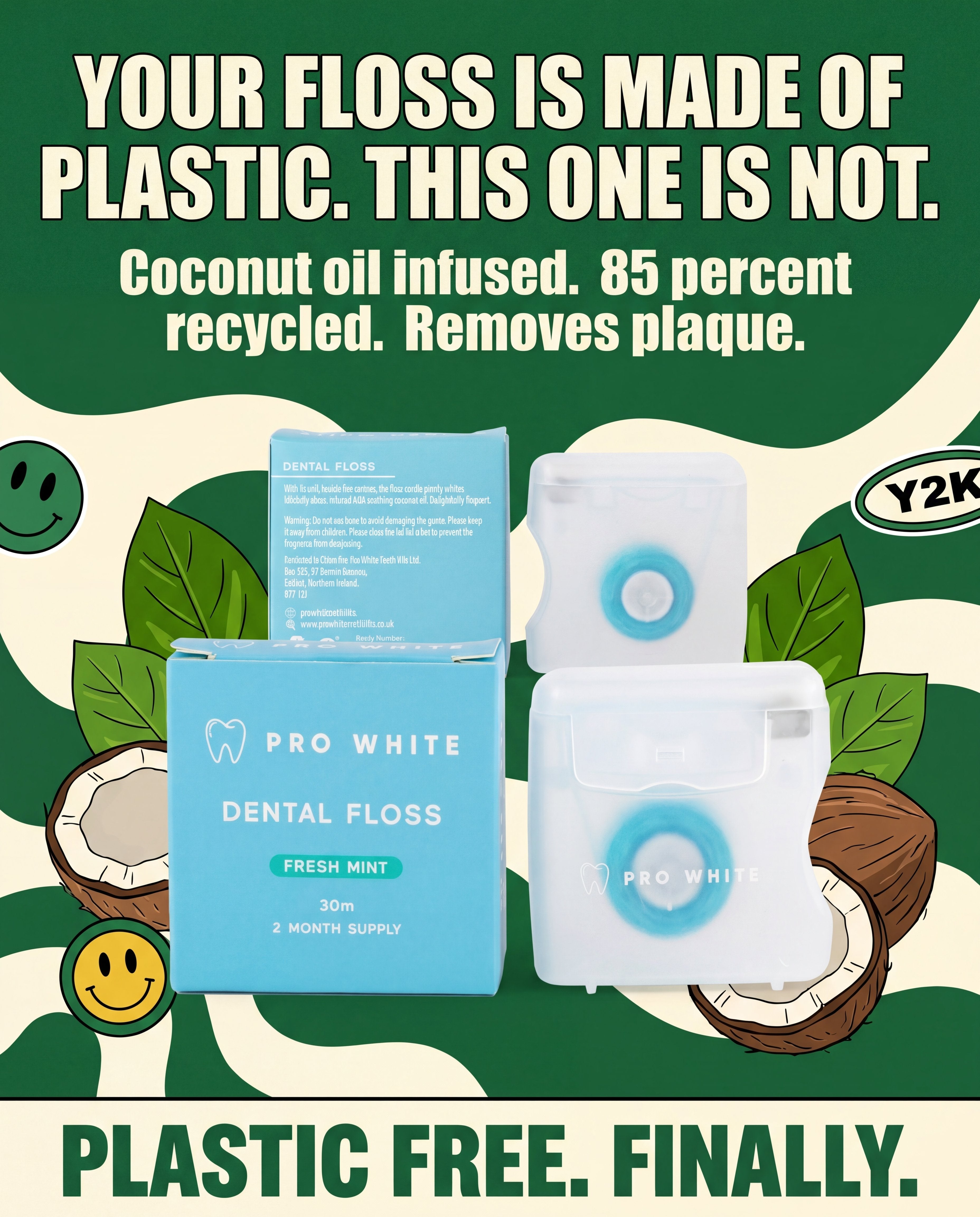 Pro White Eco Dental Floss — Gen Z bold creative
