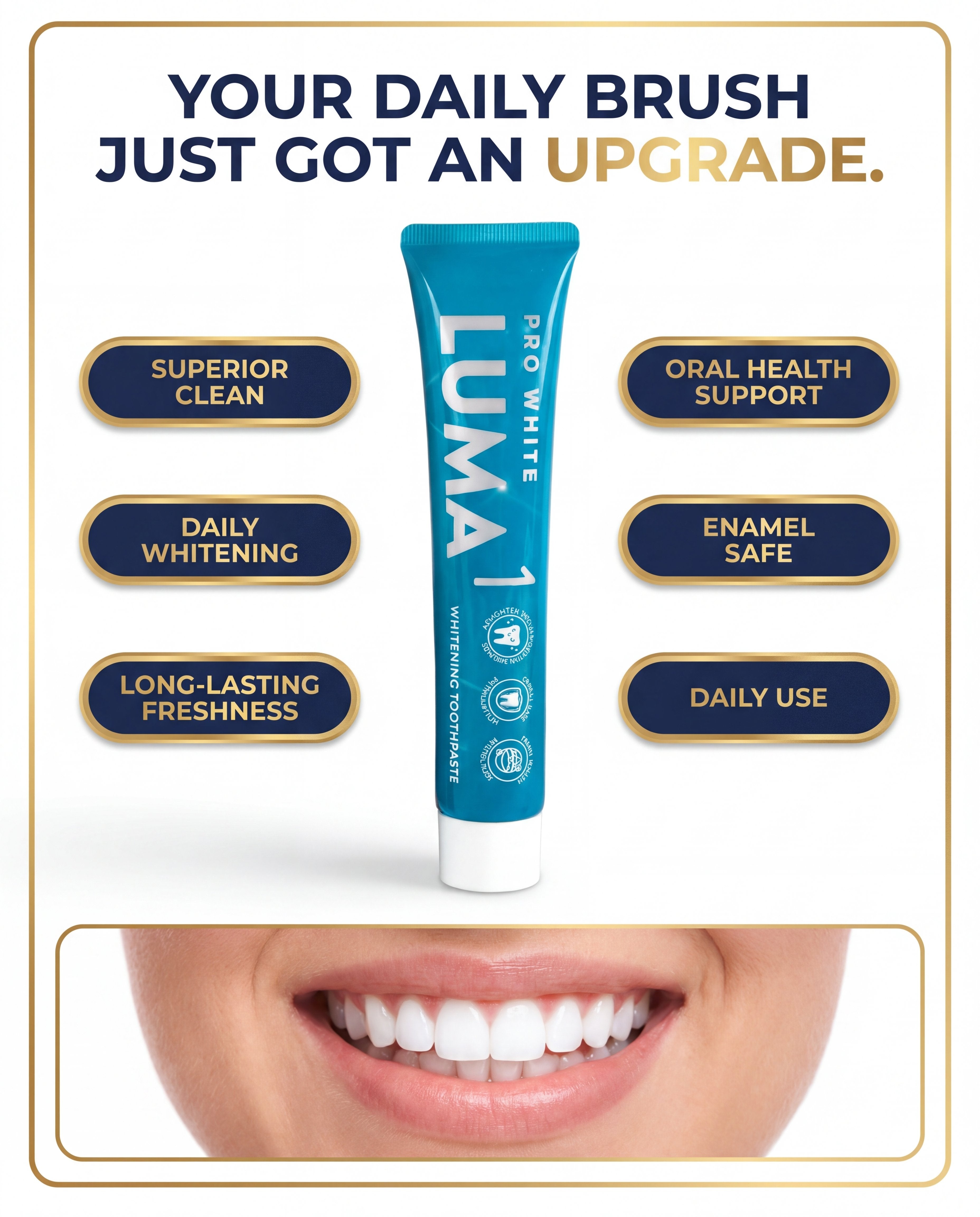 Pro White Luma1 Whitening Toothpaste — advertorial infographic