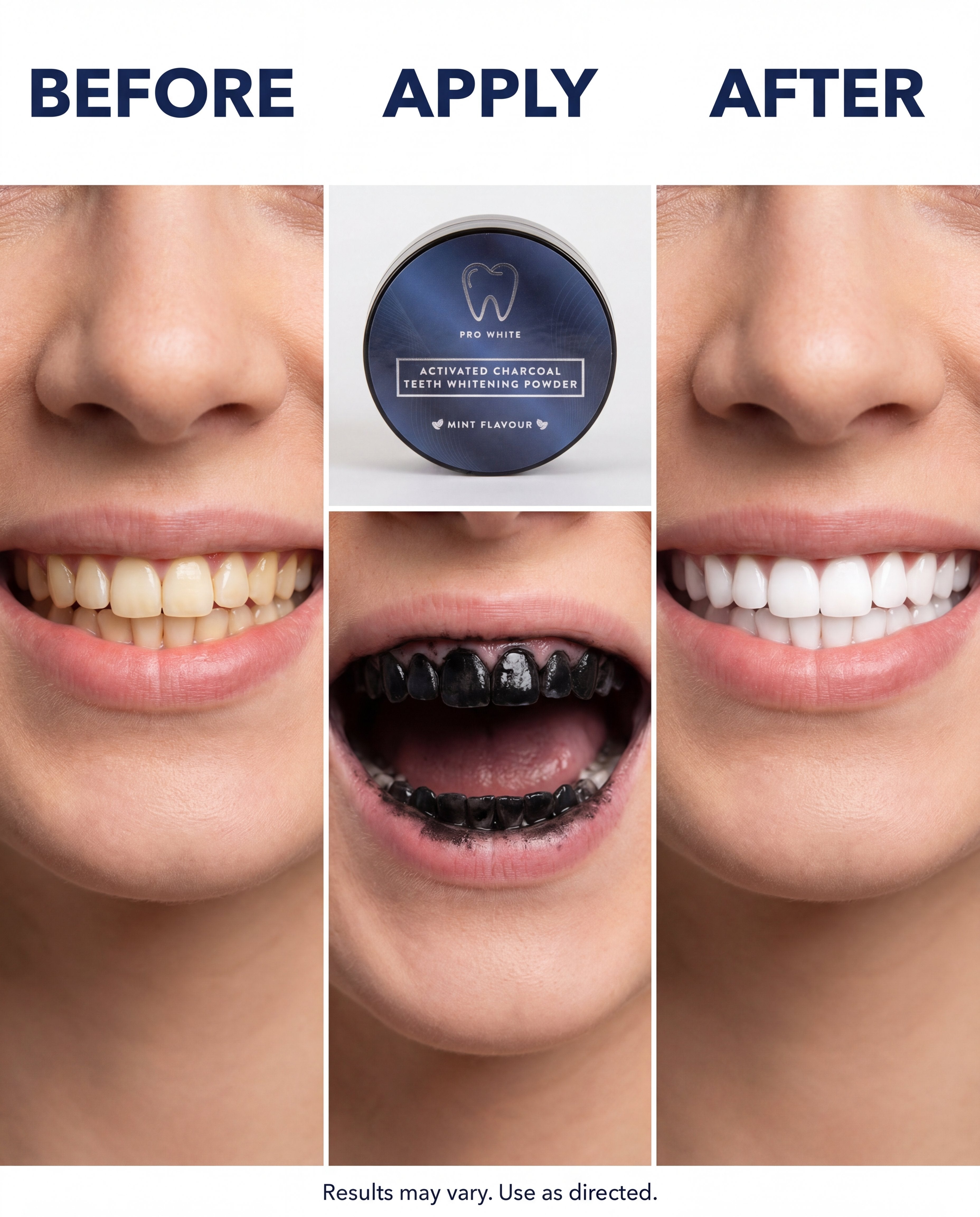 Pro White Activated Charcoal Teeth Whitening Powder — creator hold