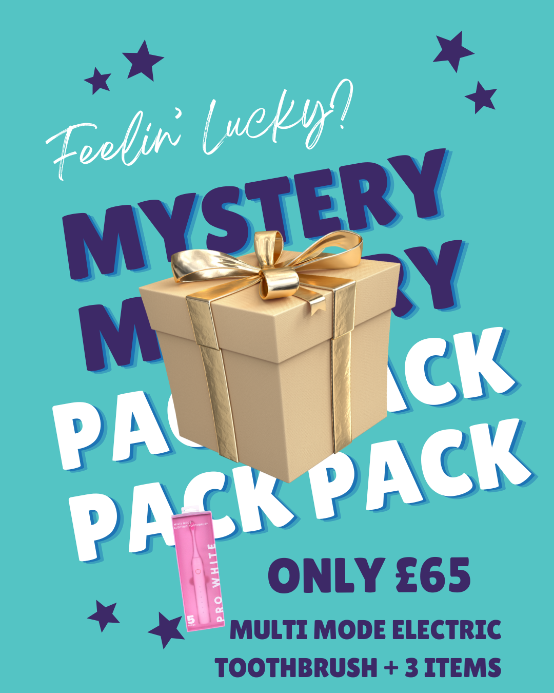 Pro White Sonic Toothbrush Mystery Bundle — electric toothbrush plus 3 surprise products