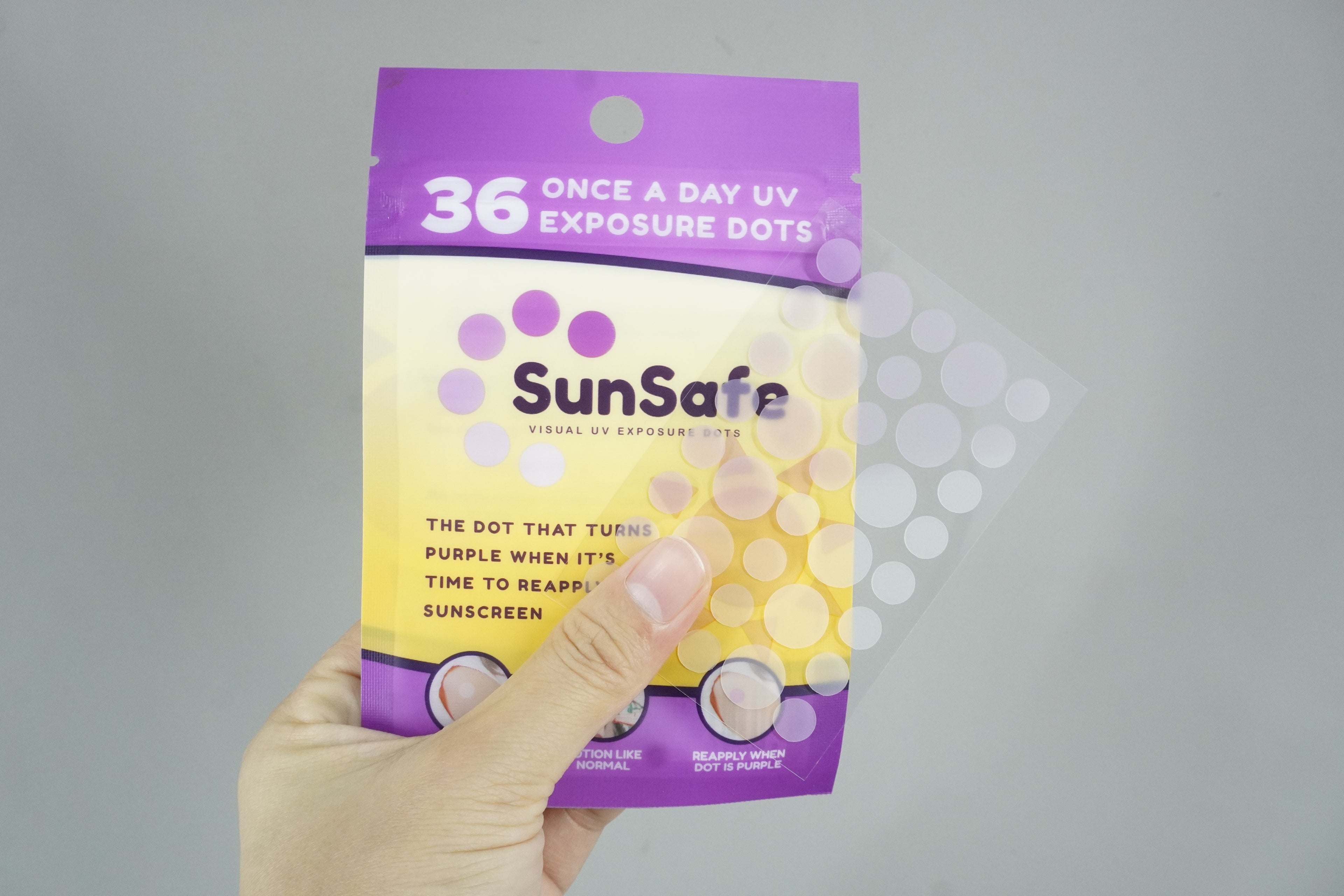 SunSafe Visual UV Exposure Dots — 36 Pack